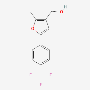 molecular formula C13H11F3O2 B1322041 [2-Methyl-5-(4-trifluoromethyl-phenyl)-furan-3-yl]-methanol 