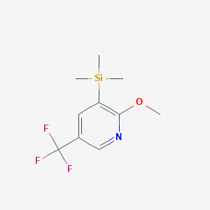 molecular formula C10H14F3NOSi B1322060 2-Methoxy-5-trifluoromethyl-3-trimethylsilanyl-pyridine 