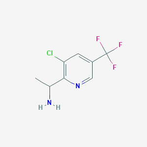 molecular formula C8H8ClF3N2 B1322094 1-(3-chloro-5-(trifluoroMethyl)pyridin-2-yl)ethanaMine CAS No. 326809-08-9
