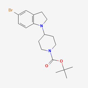 molecular formula C18H25BrN2O2 B1322103 叔丁基 4-(5-溴-2,3-二氢-1H-吲哚-1-基)哌啶-1-羧酸酯 CAS No. 401565-86-4