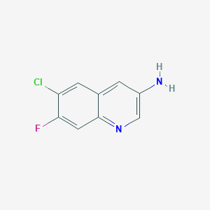 molecular formula C9H6ClFN2 B13221068 6-Chloro-7-fluoroquinolin-3-amine 