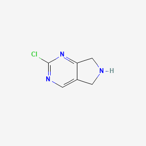 molecular formula C6H6ClN3 B1322116 2-氯-6,7-二氢-5H-吡咯并[3,4-D]嘧啶 CAS No. 954232-71-4