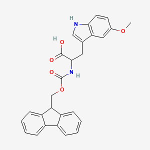 molecular formula C27H24N2O5 B1322138 2-((((9H-Fluoren-9-yl)methoxy)carbonyl)amino)-3-(5-methoxy-1H-indol-3-yl)propanoic acid CAS No. 138775-54-9
