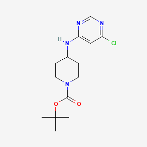molecular formula C14H21ClN4O2 B1322142 4-[(6-氯嘧啶-4-基)氨基]哌啶-1-羧酸叔丁酯 CAS No. 939986-76-2