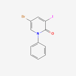 molecular formula C11H7BrINO B1322161 5-Bromo-3-iodo-1-phenylpyridin-2(1H)-one CAS No. 381233-76-7