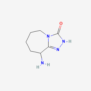 molecular formula C7H12N4O B13221683 9-Amino-2H,3H,5H,6H,7H,8H,9H-[1,2,4]triazolo[4,3-a]azepin-3-one 