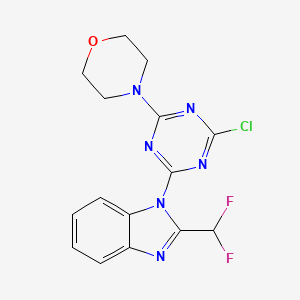 molecular formula C15H13ClF2N6O B1322176 4-(4-chloro-6-(2-(difluoromethyl)-1H-benzo[d]imidazol-1-yl)-1,3,5-triazin-2-yl)morpholine CAS No. 475111-38-7
