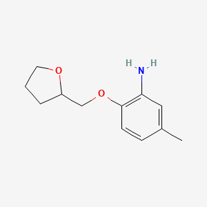 molecular formula C12H17NO2 B1322187 5-Methyl-2-(tetrahydro-2-furanylmethoxy)aniline CAS No. 946728-26-3