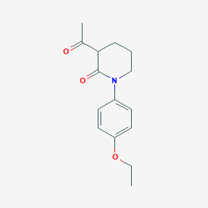 molecular formula C15H19NO3 B13221927 3-Acetyl-1-(4-ethoxyphenyl)piperidin-2-one 