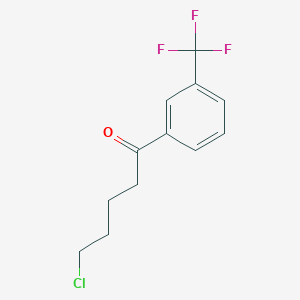 molecular formula C12H12ClF3O B1322194 5-Chloro-1-oxo-1-(3-trifluoromethylphenyl)pentane CAS No. 487058-80-0