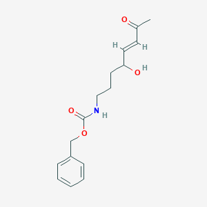 molecular formula C16H21NO4 B132220 N-[(5E)-4-Hydroxy-7-oxo-5-octen-1-YL]carbamic acid benzyl ester CAS No. 866488-35-9