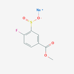 molecular formula C8H6FNaO4S B13222121 Sodium 2-fluoro-5-(methoxycarbonyl)benzene-1-sulfinate 