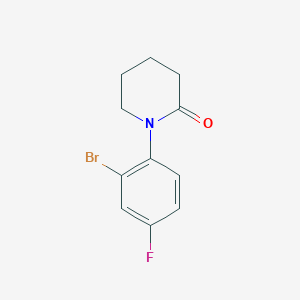 molecular formula C11H11BrFNO B13222152 1-(2-Bromo-4-fluorophenyl)piperidin-2-one 