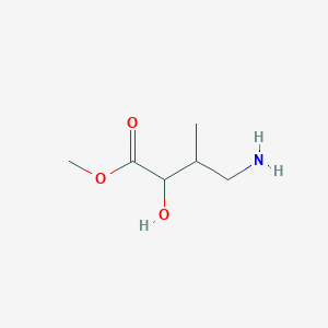 molecular formula C6H13NO3 B13222196 Methyl 4-amino-2-hydroxy-3-methylbutanoate 