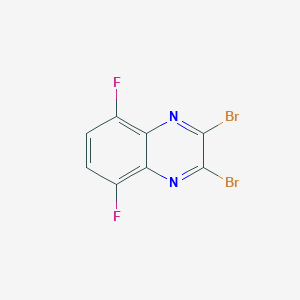 molecular formula C8H2Br2F2N2 B13222242 2,3-Dibromo-5,8-difluoroquinoxaline 
