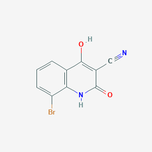 molecular formula C10H5BrN2O2 B13222329 8-Bromo-2,4-dihydroxyquinoline-3-carbonitrile 
