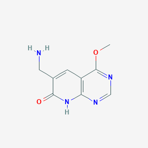 molecular formula C9H10N4O2 B13222363 6-(Aminomethyl)-4-methoxy-7H,8H-pyrido[2,3-d]pyrimidin-7-one 