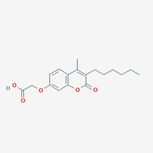molecular formula C18H22O5 B1322241 [(3-hexyl-4-methyl-2-oxo-2H-chromen-7-yl)oxy]acetic acid CAS No. 438030-04-7