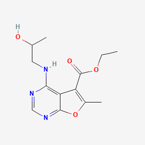 Ethyl 4-((2-hydroxypropyl)amino)-6-methylfuro[2,3-d]pyrimidine-5-carboxylate
