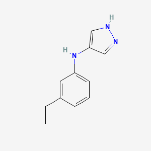 molecular formula C11H13N3 B13222516 N-(3-Ethylphenyl)-1H-pyrazol-4-amine 