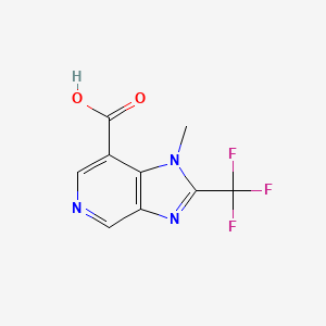 molecular formula C9H6F3N3O2 B13222751 1-Methyl-2-(trifluoromethyl)-1H-imidazo[4,5-c]pyridine-7-carboxylic acid 