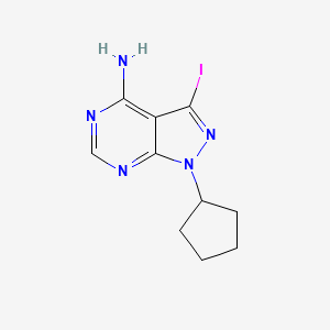 molecular formula C10H12IN5 B1322277 1-cyclopentyl-3-iodo-1H-pyrazolo[3,4-d]pyrimidin-4-amine CAS No. 330794-31-5