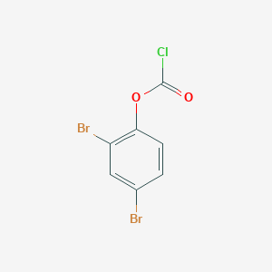 molecular formula C7H3Br2ClO2 B13222814 2,4-Dibromophenyl chloroformate 
