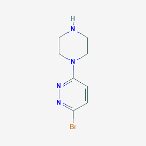 molecular formula C8H11BrN4 B13222853 3-Bromo-6-(piperazin-1-YL)pyridazine 