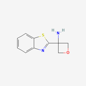 molecular formula C10H10N2OS B13222920 3-(1,3-Benzothiazol-2-yl)oxetan-3-amine 