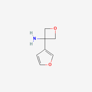 molecular formula C7H9NO2 B13223025 3-(Furan-3-yl)oxetan-3-amine 