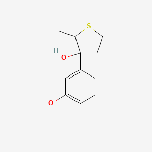 molecular formula C12H16O2S B13223232 3-(3-Methoxyphenyl)-2-methylthiolan-3-ol 