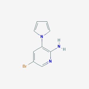 molecular formula C9H8BrN3 B132235 5-bromo-3-(1H-pyrrol-1-yl)pyridin-2-amine CAS No. 155630-03-8