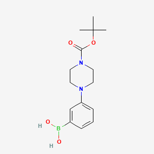 molecular formula C15H23BN2O4 B1322361 (3-[4-(Tert-butoxycarbonyl)piperazin-1-YL]phenyl)boronic acid CAS No. 937048-39-0