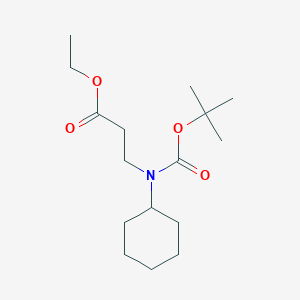 molecular formula C16H29NO4 B1322372 3-(tert-Butoxycarbonyl-cyclohexyl-amino)-propionic acid ethyl ester 