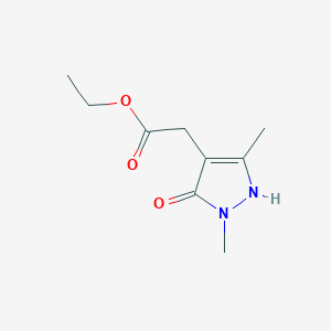 molecular formula C9H14N2O3 B13223747 ethyl 2-(2,5-dimethyl-3-oxo-1H-pyrazol-4-yl)acetate 
