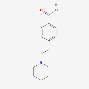 molecular formula C14H19NO2 B1322385 4-[2-(Piperidin-1-yl)ethyl]benzoic acid 