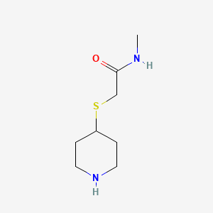 molecular formula C8H16N2OS B13223970 N-methyl-2-(piperidin-4-ylsulfanyl)acetamide 