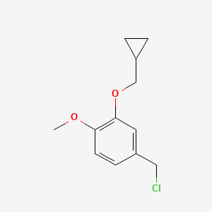 molecular formula C12H15ClO2 B1322404 4-(Chloromethyl)-2-(cyclopropylmethoxy)-1-methoxybenzene CAS No. 183660-56-2