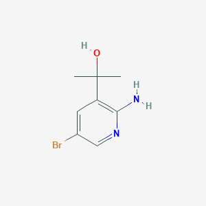 molecular formula C8H11BrN2O B1322408 2-(2-Amino-5-bromo-pyridin-3-yl)-propan-2-ol 