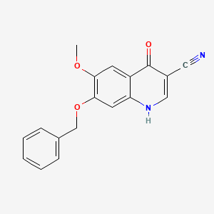 molecular formula C18H14N2O3 B1322414 7-(Benzyloxy)-4-hydroxy-6-methoxyquinoline-3-carbonitrile CAS No. 214476-89-8