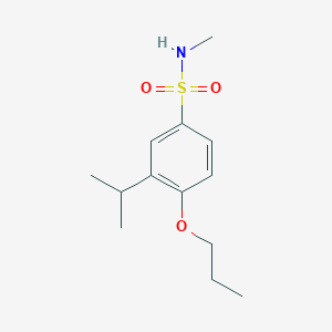 molecular formula C13H21NO3S B13224219 N-Methyl-3-(propan-2-yl)-4-propoxybenzene-1-sulfonamide 