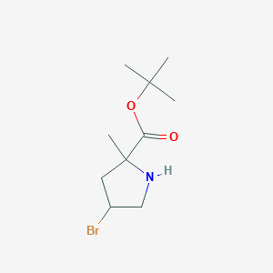 molecular formula C10H18BrNO2 B13224450 tert-Butyl 4-bromo-2-methylpyrrolidine-2-carboxylate 