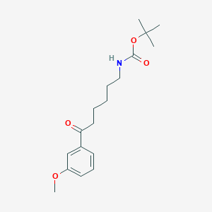 molecular formula C18H27NO4 B13224587 tert-Butyl N-[6-(3-methoxyphenyl)-6-oxohexyl]carbamate 