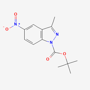 molecular formula C13H15N3O4 B1322493 tert-Butyl 3-methyl-5-nitro-1H-indazole-1-carboxylate CAS No. 599183-33-2