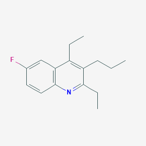molecular formula C16H20FN B13224983 2,4-Diethyl-6-fluoro-3-propylquinoline 