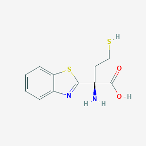 molecular formula C₁₁H₁₂N₂O₂S₂ B132253 (2S)-2-amino-2-(1,3-benzothiazol-2-yl)-4-sulfanylbutanoic acid CAS No. 102818-95-1