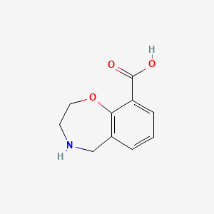 molecular formula C10H11NO3 B13225477 2,3,4,5-Tetrahydro-1,4-benzoxazepine-9-carboxylic acid 