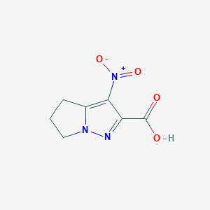 molecular formula C7H7N3O4 B1322550 3-nitro-5,6-dihydro-4H-pyrrolo[1,2-b]pyrazole-2-carboxylic acid 