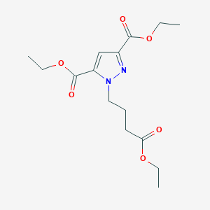 molecular formula C15H22N2O6 B1322551 1-(3-Ethoxycarbonyl-propyl)-1H-pyrazole-3,5-dicarboxylic acid diethyl ester 