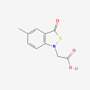 molecular formula C10H9NO3S B13225554 2-(5-Methyl-3-oxo-1,3-dihydro-2,1-benzothiazol-1-yl)acetic acid 